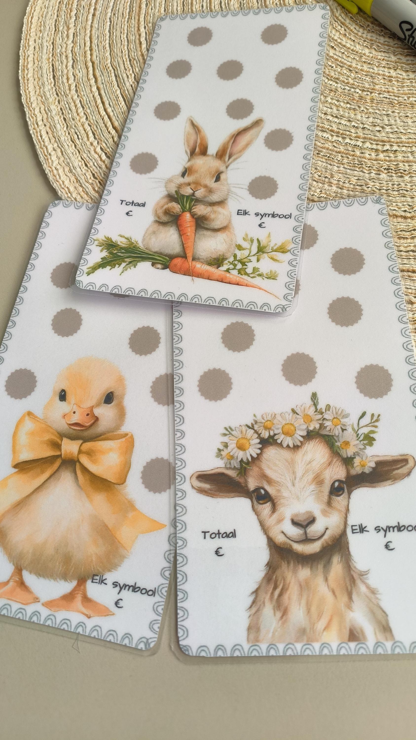 Setje challenge a6 lente schattige dieren