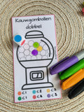 Setje spaarchallenge met kleuren dobbelsteen a6