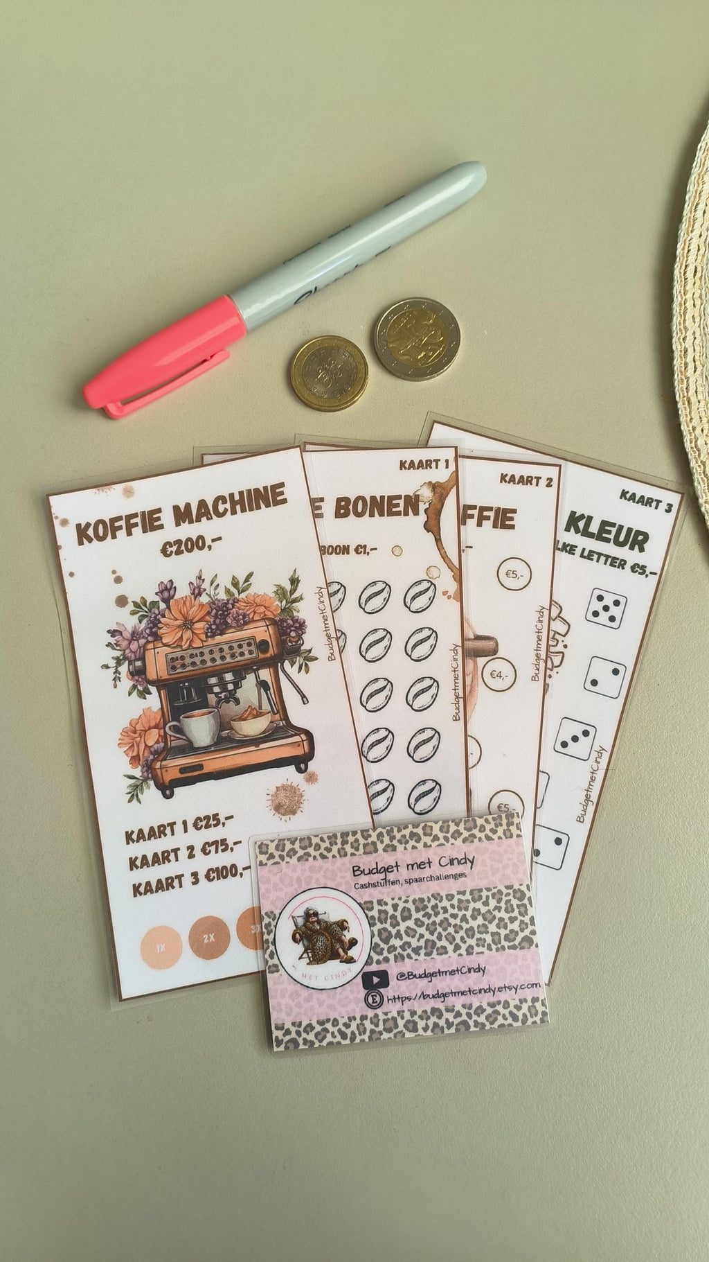 Setje koffiemachine spaarchallenge a6