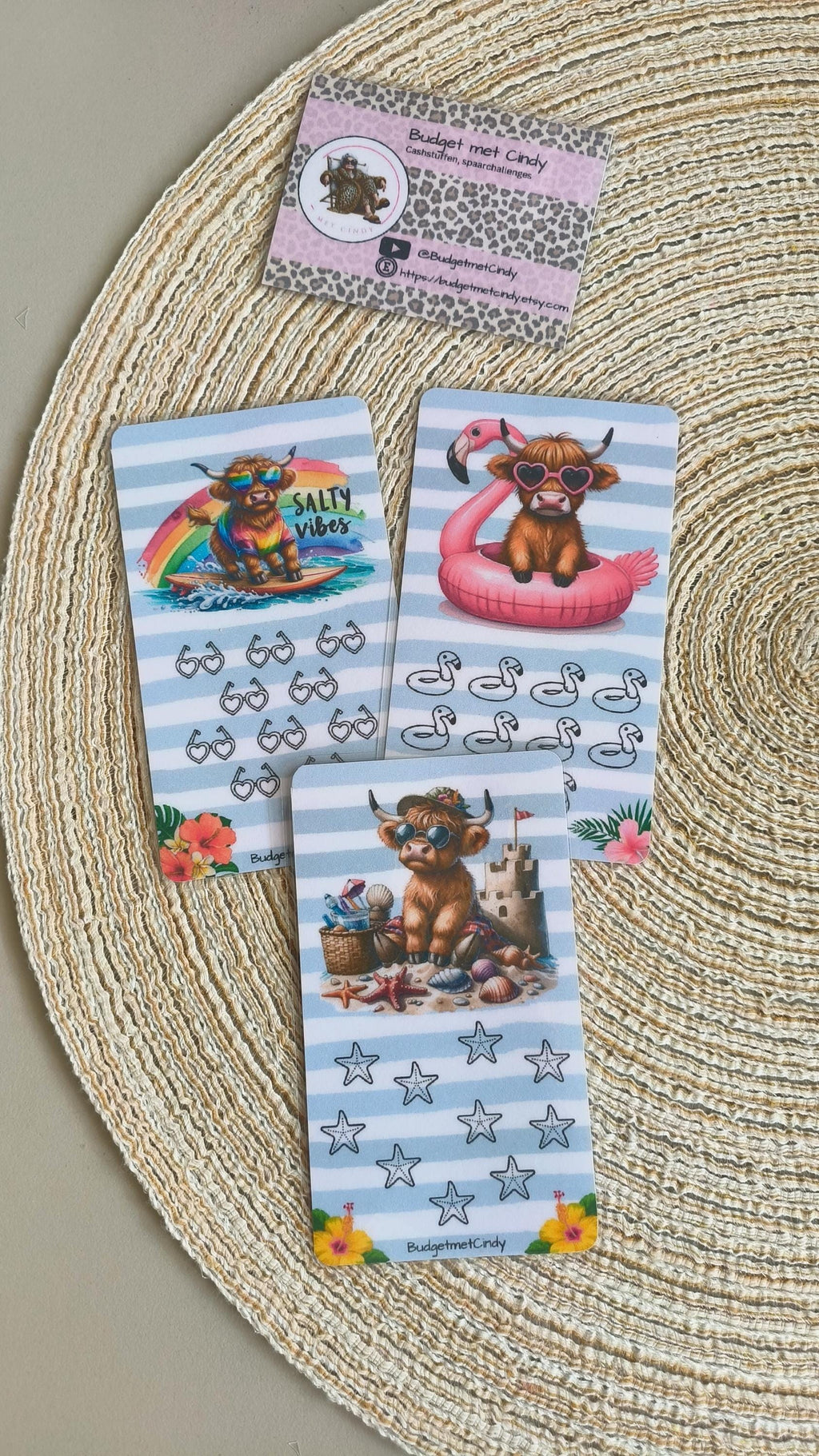 Setje Tiny's a7 Highland cow zomer