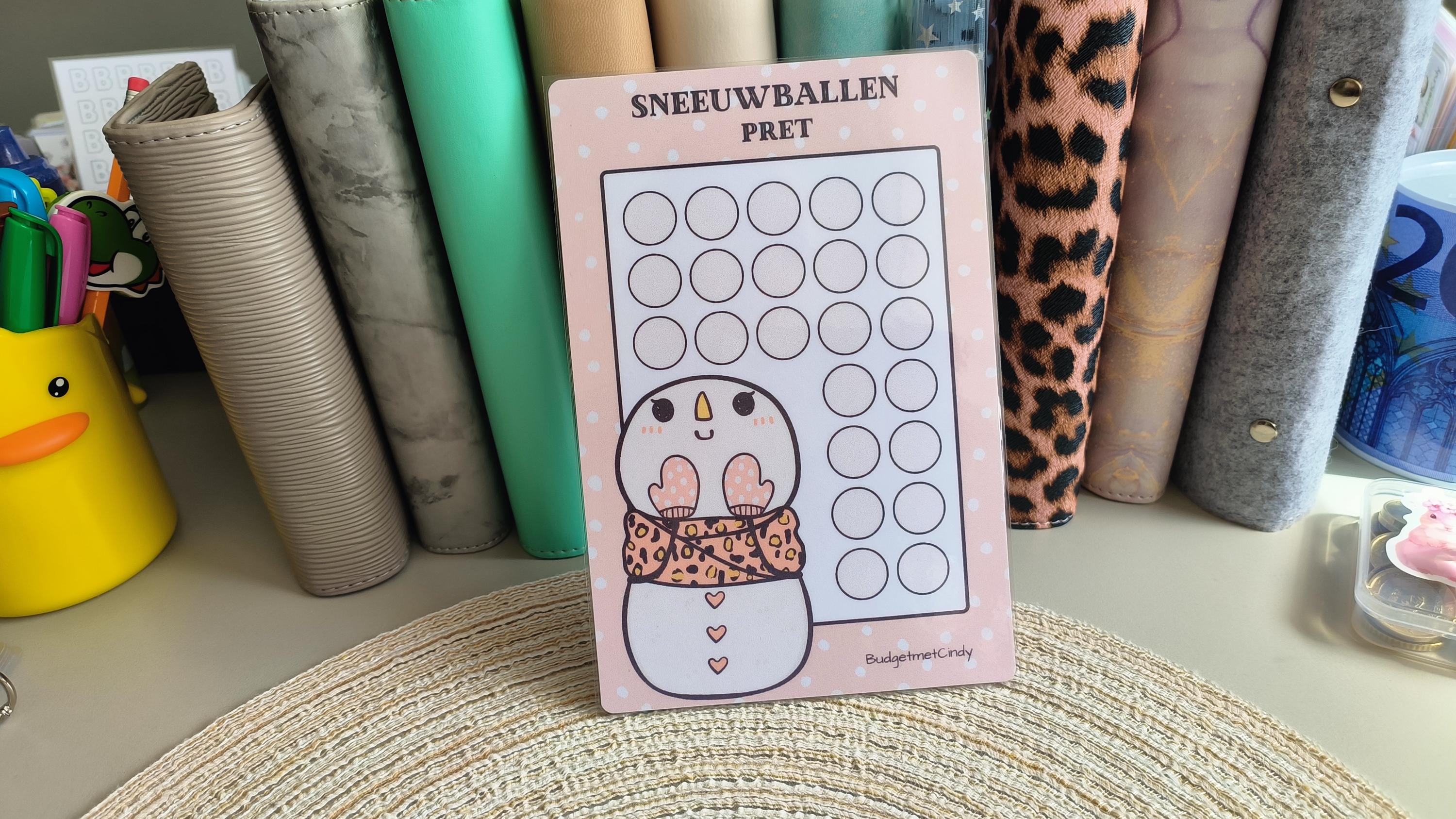 A5 dobbel kaart sneeuwballen pret