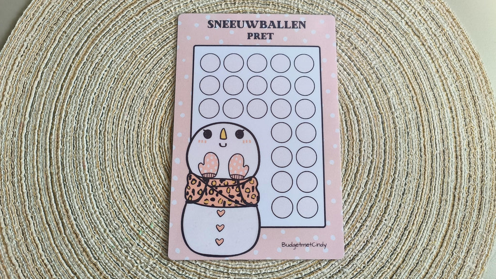 A5 dobbel kaart sneeuwballen pret