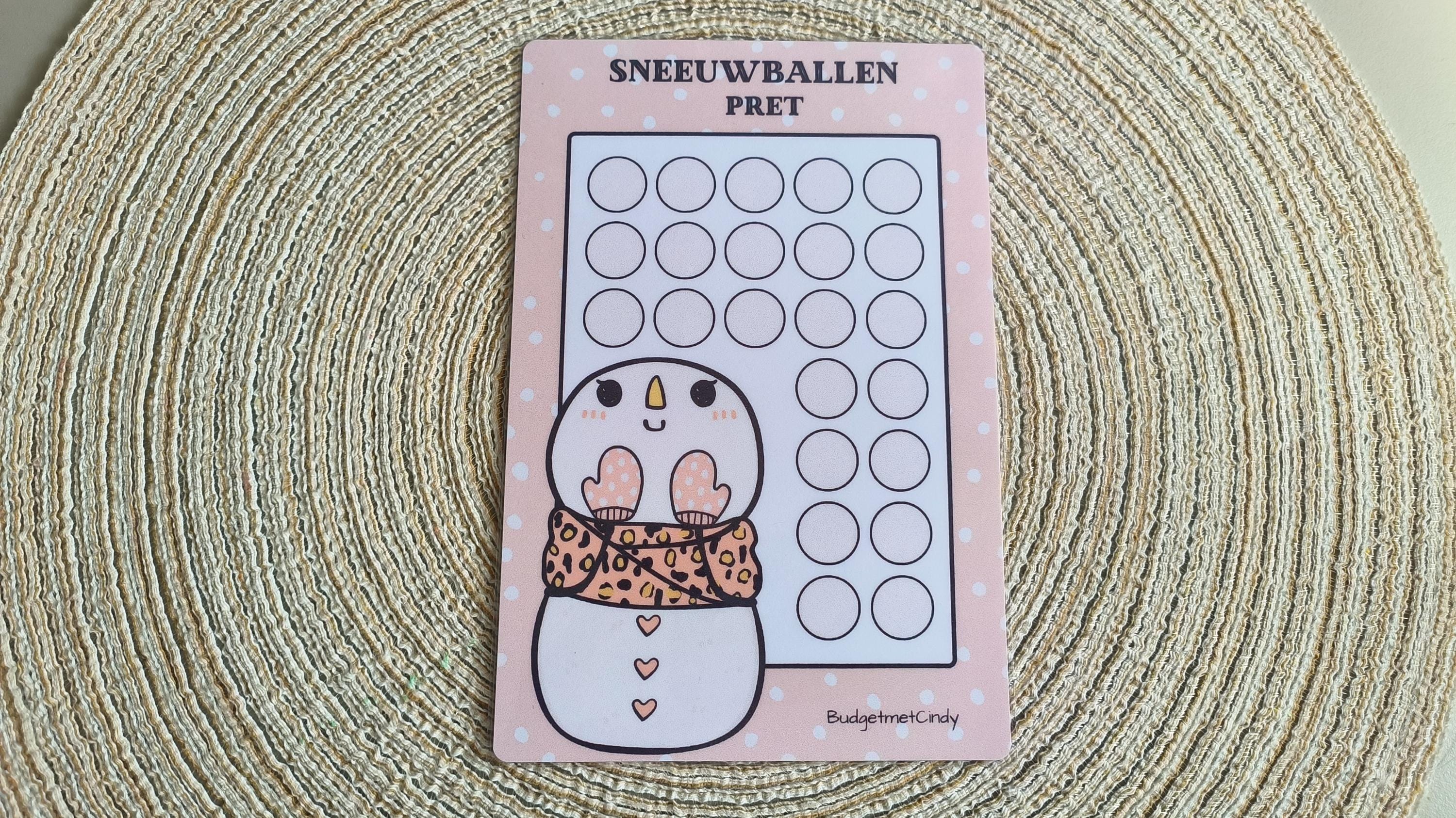 A5 dobbel kaart sneeuwballen pret