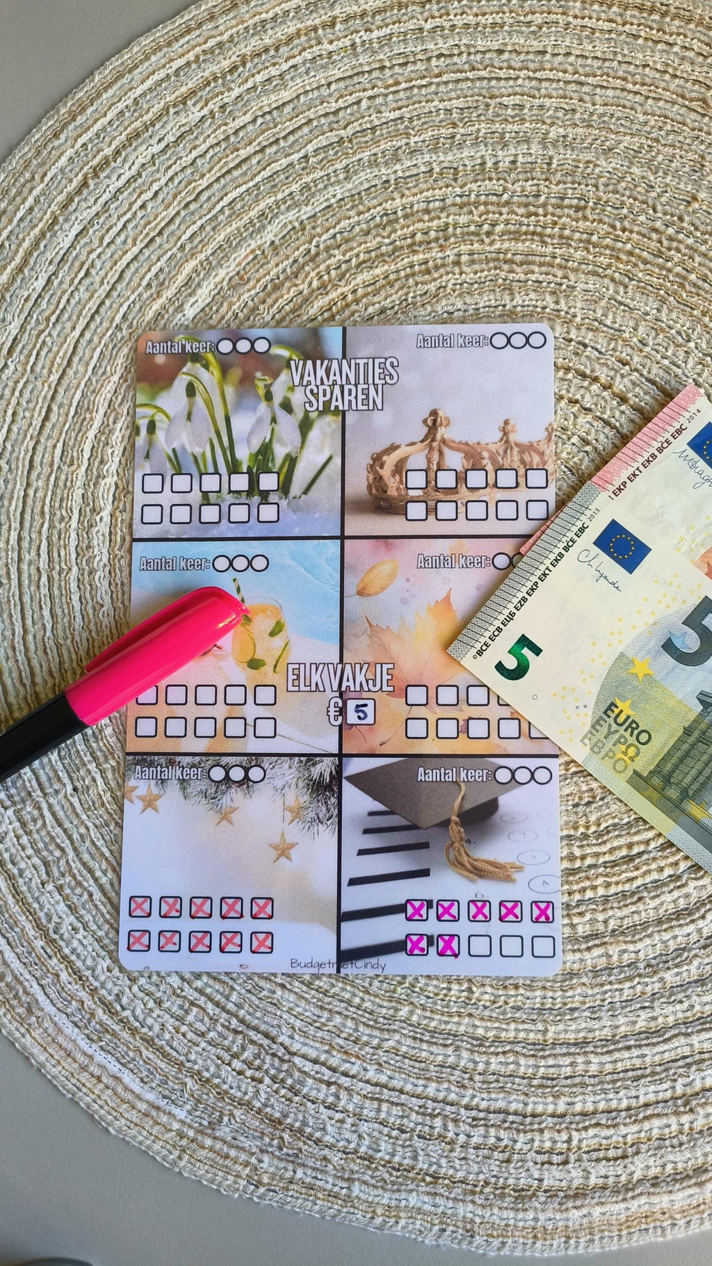 Spaarchallenge a5 Feestdagen/Vakanties