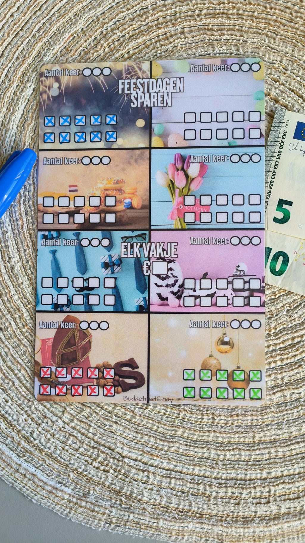 Spaarchallenge a5 Feestdagen/Vakanties