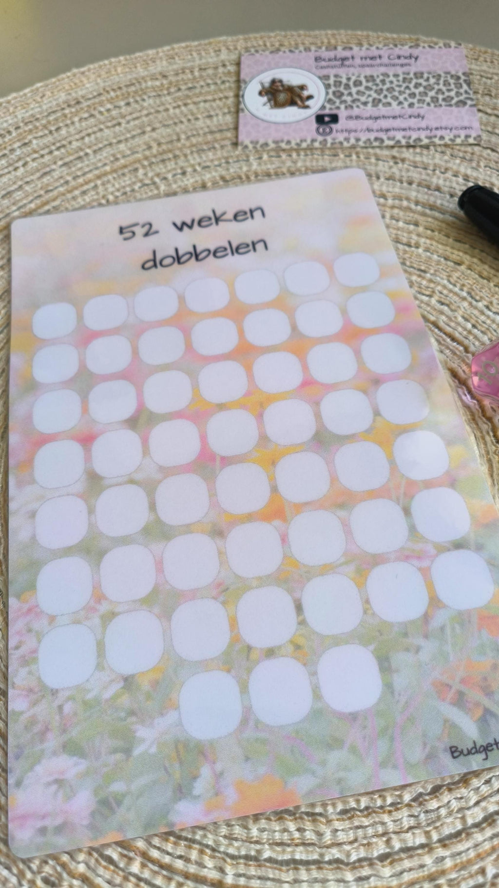 A5 52 weken dobbelen roze
