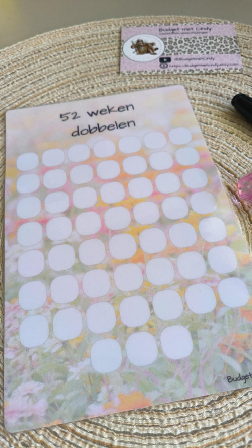 A5 52 weken dobbelen roze