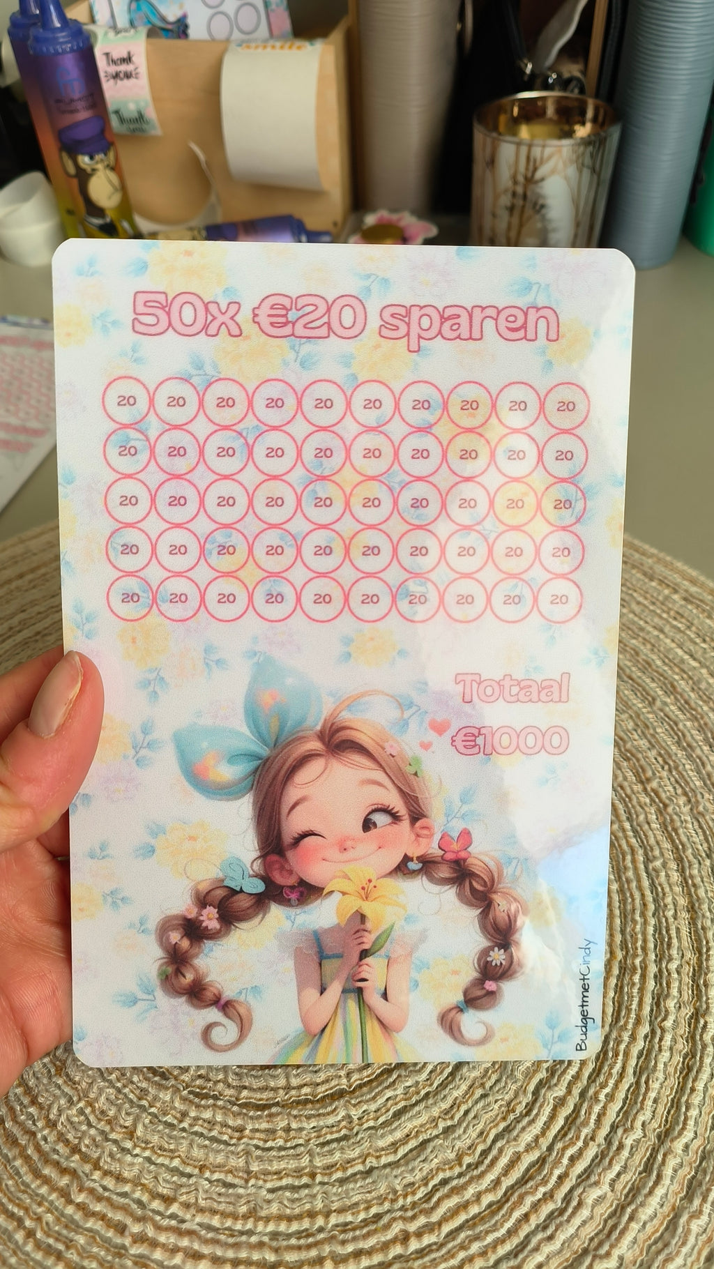 A5 50 x €.. bloemen meisje