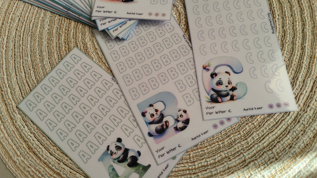 A6 ABC panda complete set A-Z
