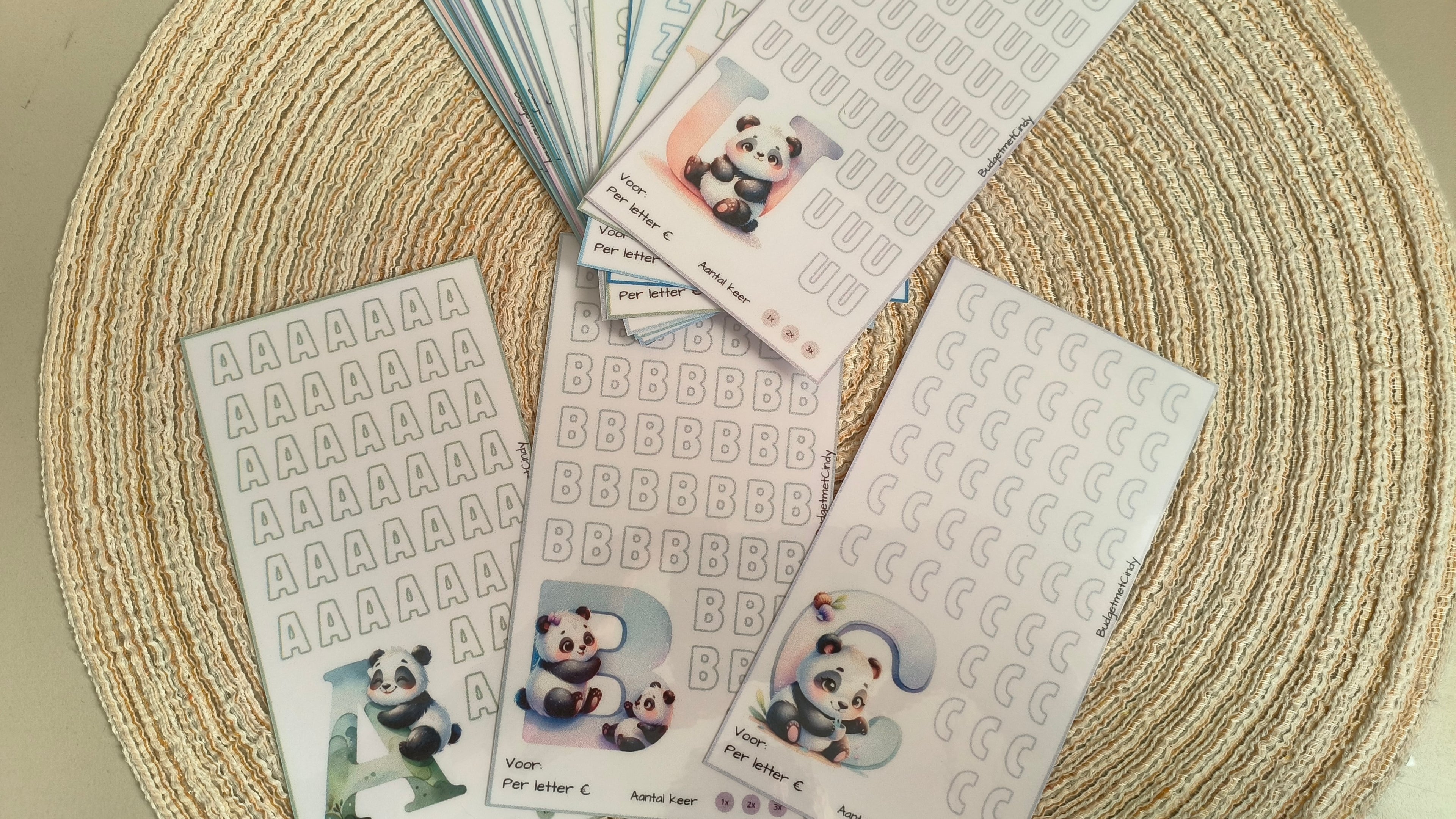 A6 ABC panda complete set A-Z